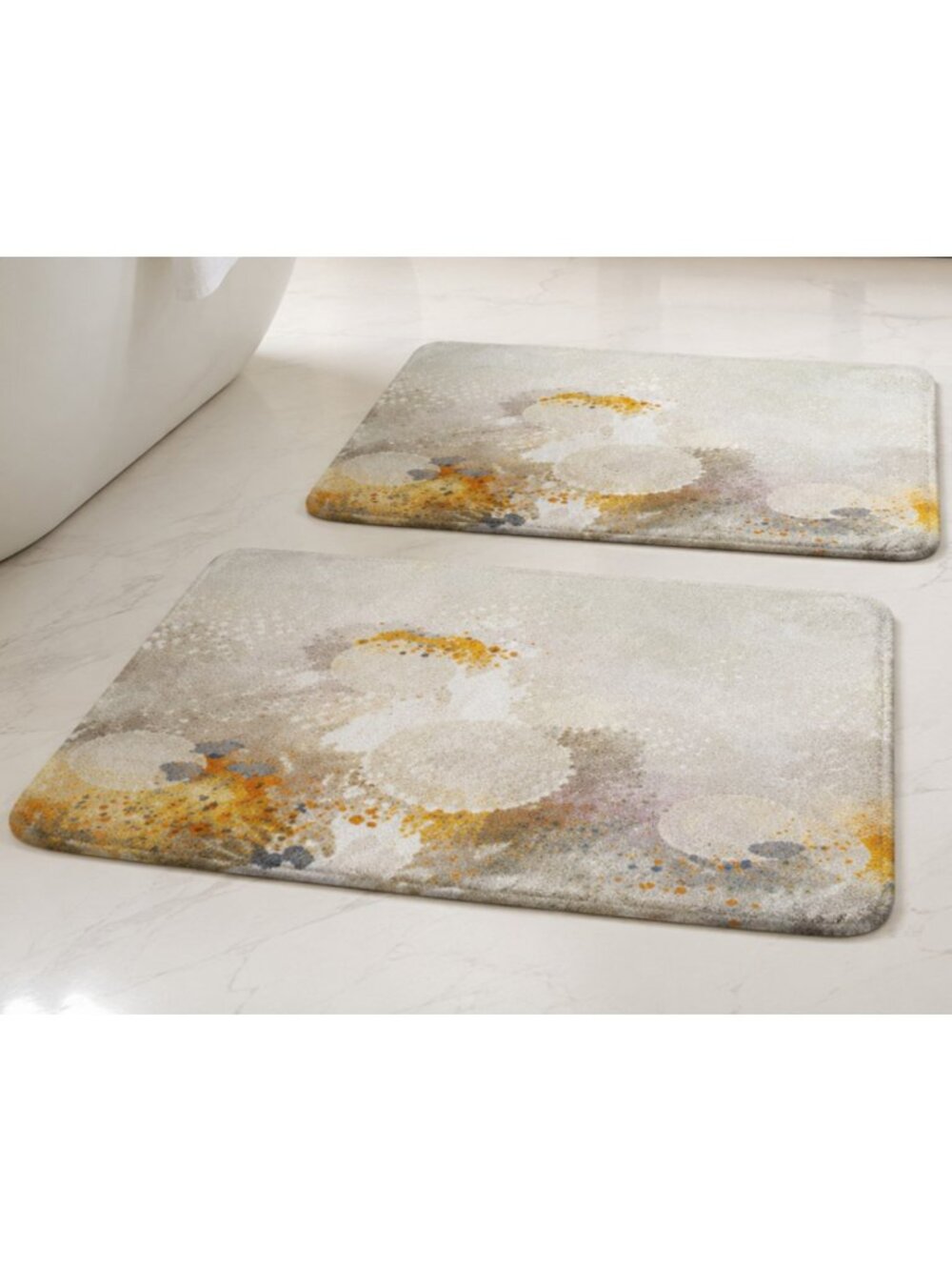 DENY Designs Iveta Abolina White Velvet Memory Foam Bath Mat, 2-pack - 21" x 34"